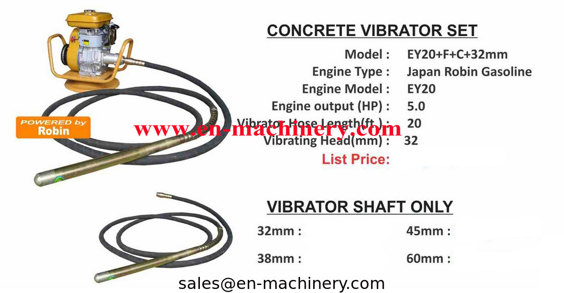 5.0HP Robin gasoline concrete vibrator, EY20 petrol motor with CE used