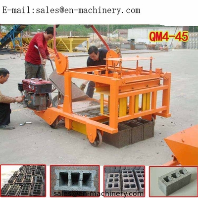 Mobile Diesel Concrete Block Making Machine 4-45 no Electric Concrete Brick Making Machine