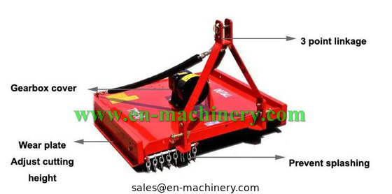China Brush Grass Slasher Cutter Gearbox Tractor Mini Rotary Mower lawn straw crash cutter with CE