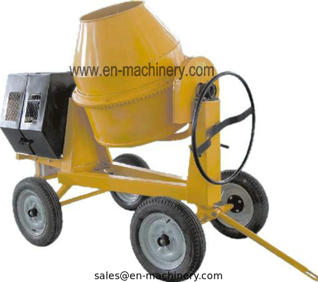 Mini Cement Mixer Rated Overload Concrete Mixer For Cast Iron CogWheel And Rubber Wheels